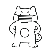 戴口罩的貓咪插圖