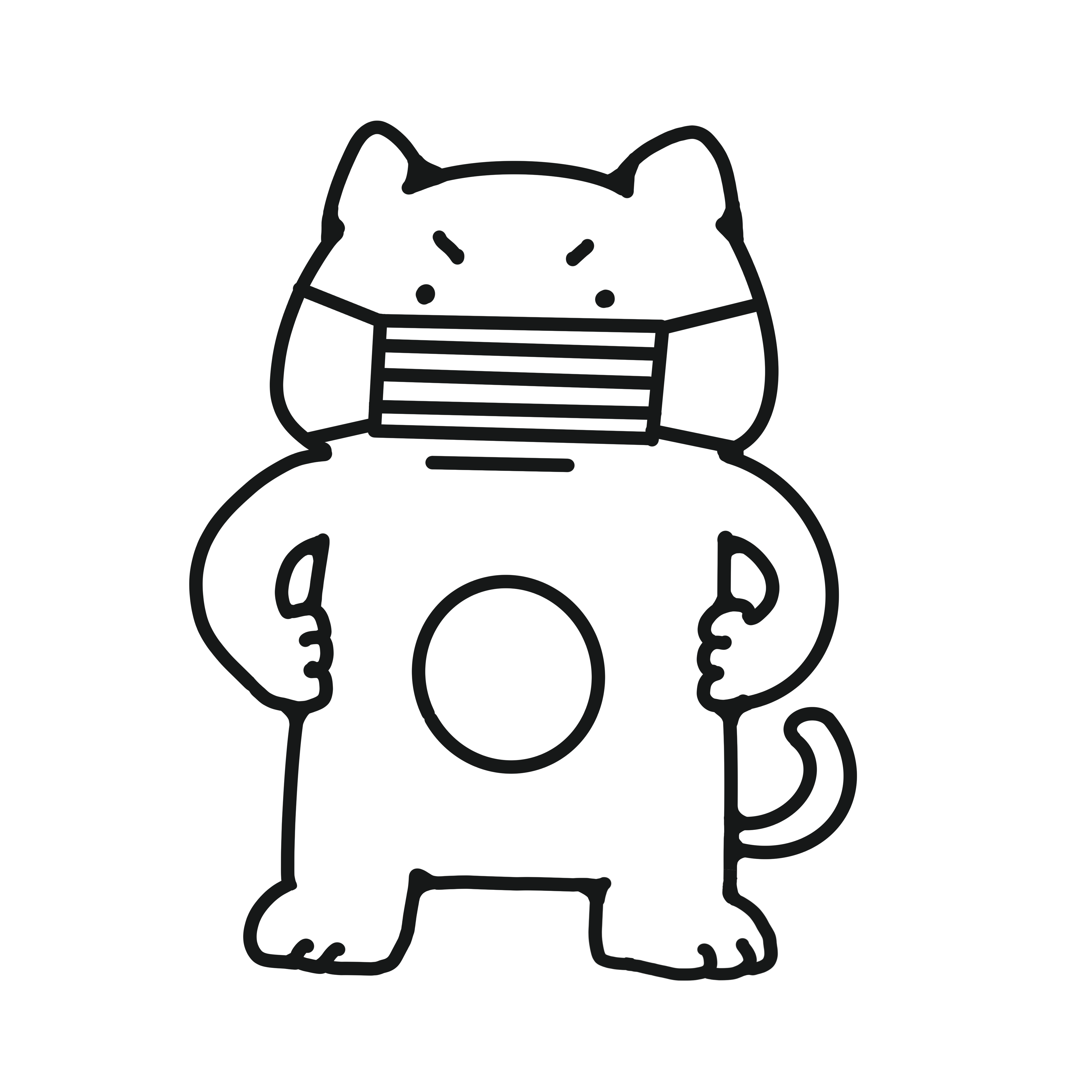 戴口罩的貓咪插圖
